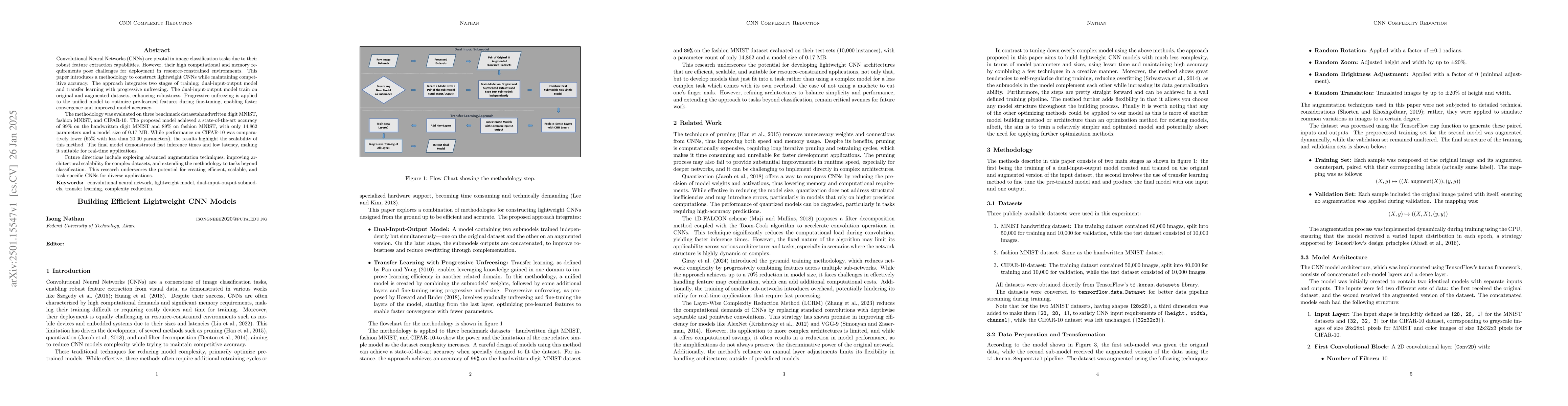 Thumbnail for Building Efficient Lightweight CNN Models