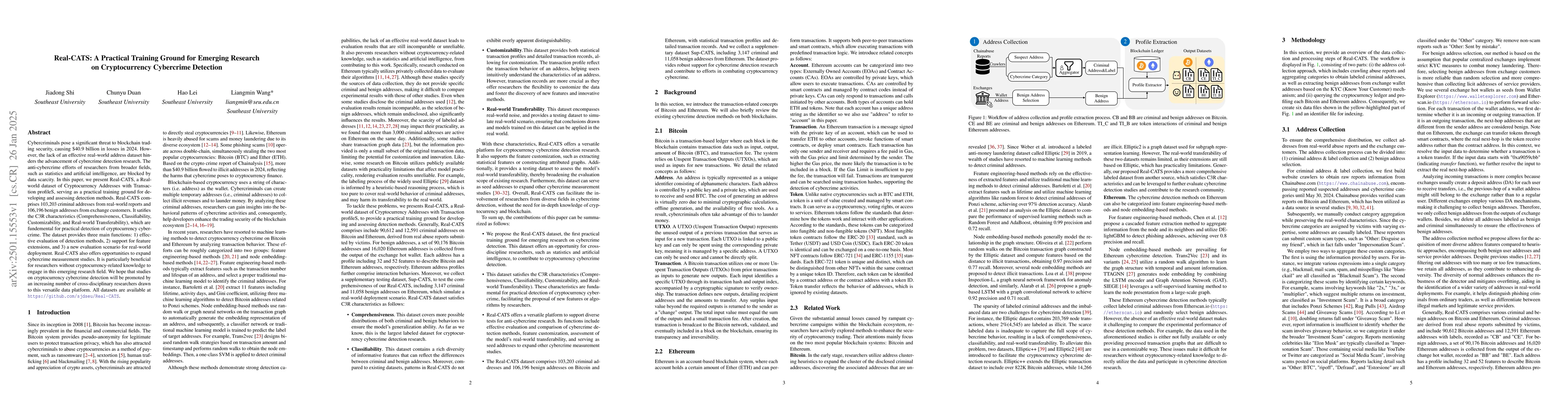 Thumbnail for Real-CATS: A Practical Training Ground for Emerging Research on
  Cryptocurrency Cybercrime Detection