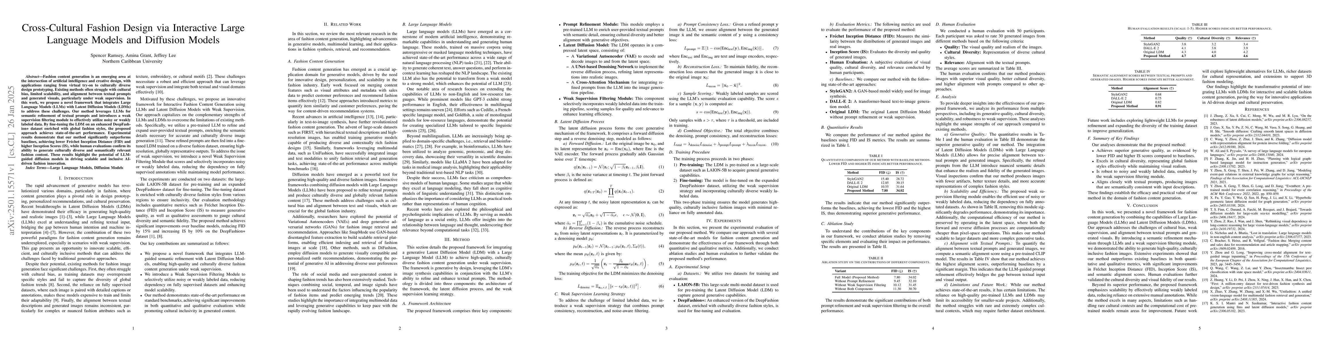 Thumbnail for Cross-Cultural Fashion Design via Interactive Large Language Models and
  Diffusion Models