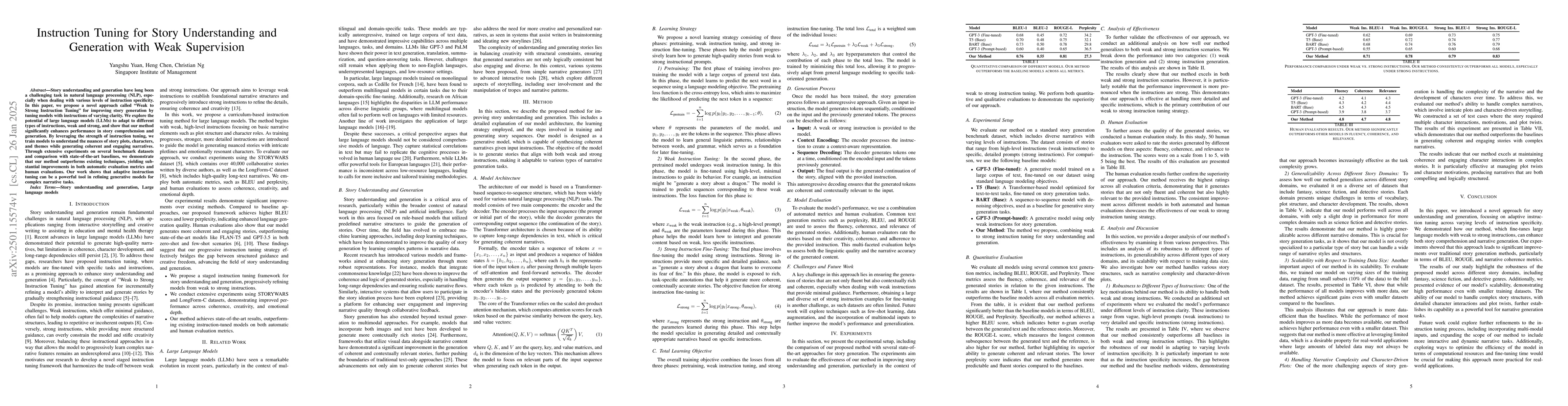 Thumbnail for Instruction Tuning for Story Understanding and Generation with Weak
  Supervision