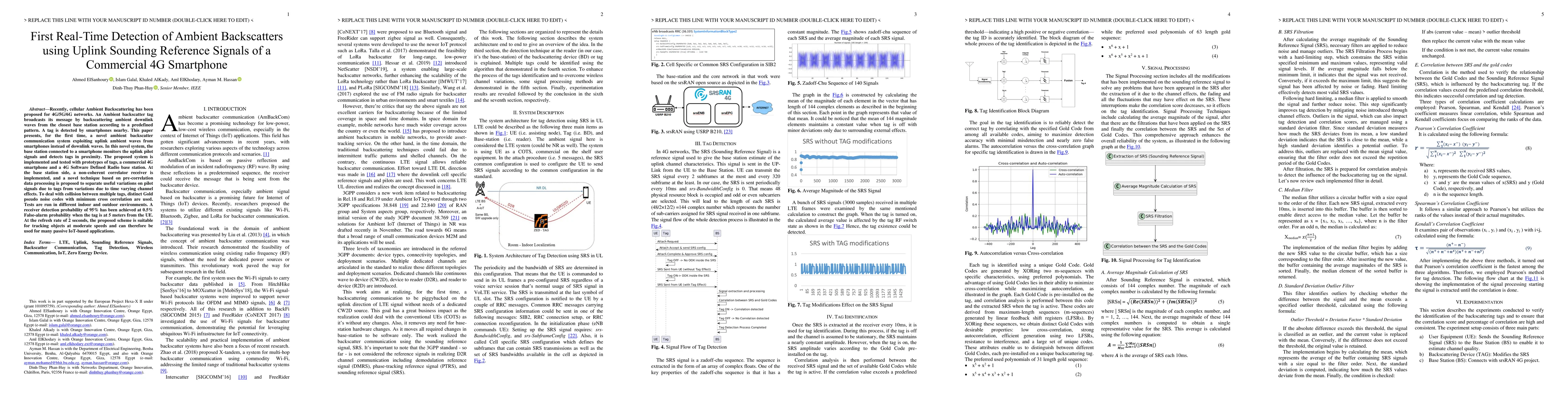 Thumbnail for First Real-Time Detection of Ambient Backscatters using Uplink Sounding
  Reference Signals of a Commercial 4G Smartphone