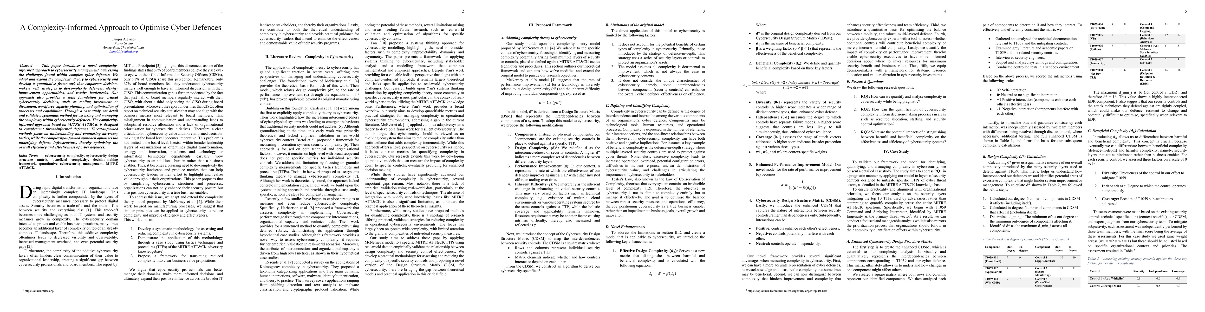 Thumbnail for A Complexity-Informed Approach to Optimise Cyber Defences