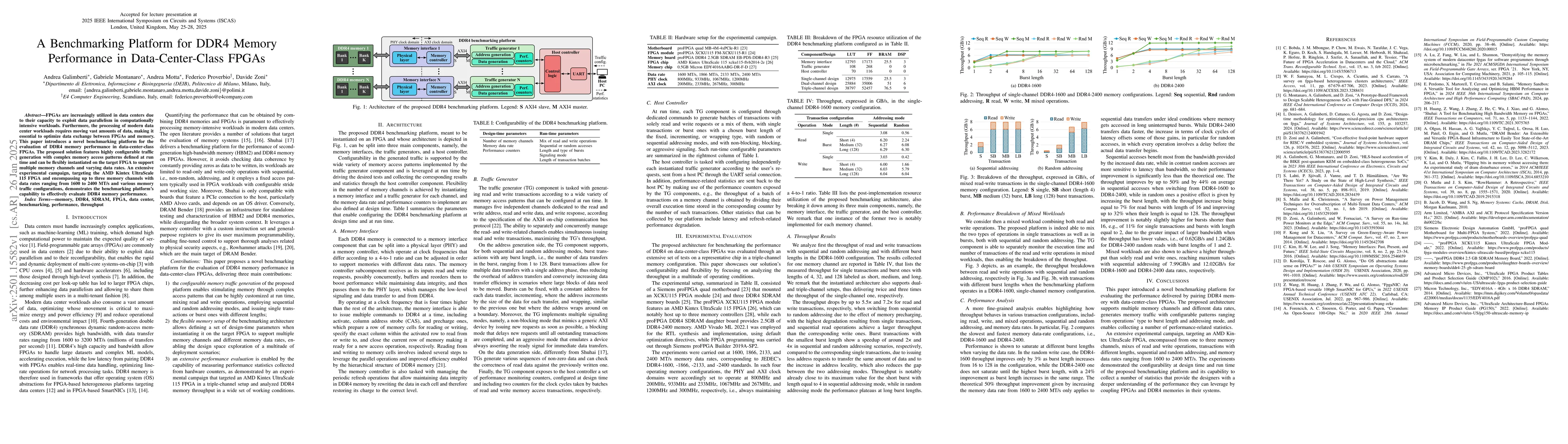 Thumbnail for A Benchmarking Platform for DDR4 Memory Performance in Data-Center-Class
  FPGAs