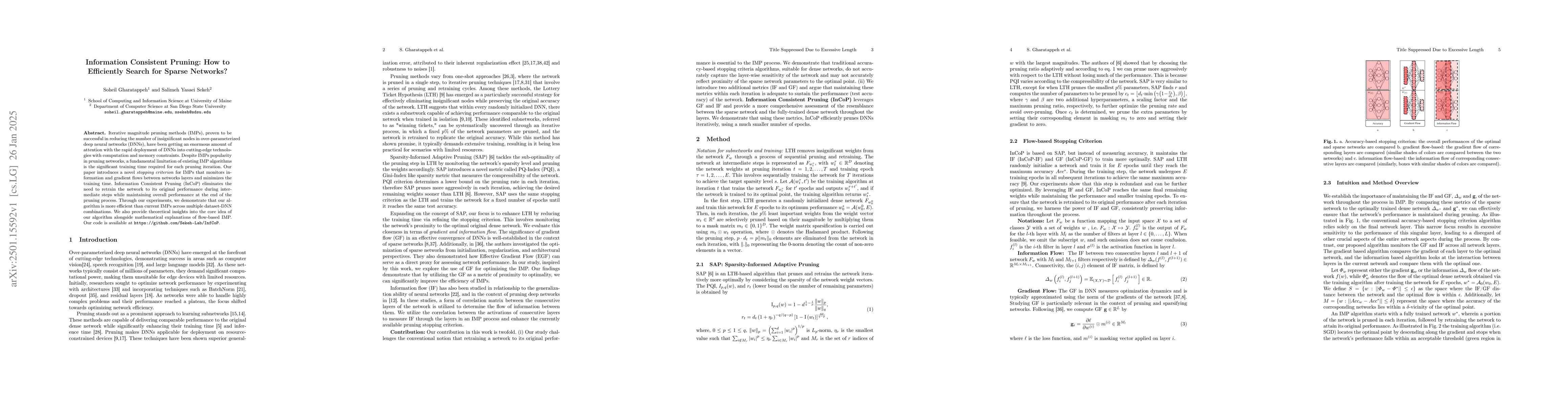 Thumbnail for Information Consistent Pruning: How to Efficiently Search for Sparse
  Networks?