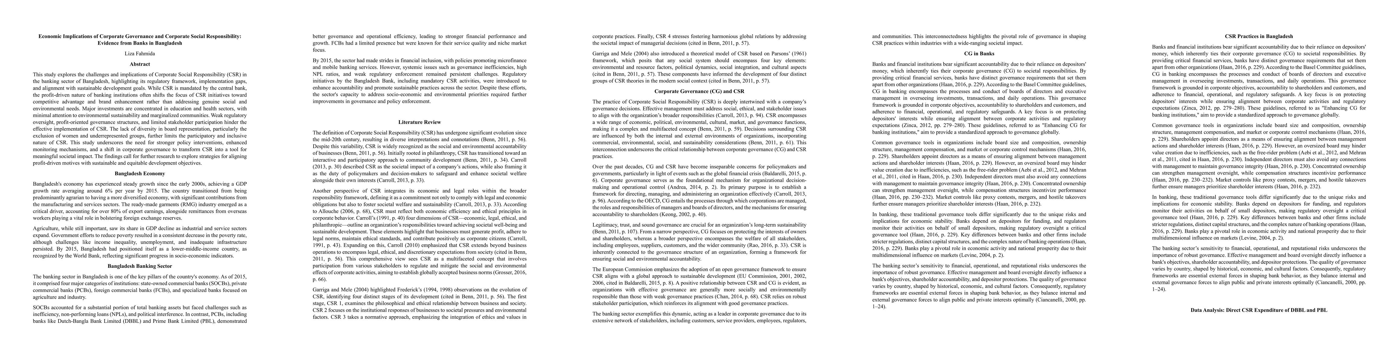 Thumbnail for Economic Implications of Corporate Governance and Corporate Social
  Responsibility: Evidence from Banks in Bangladesh