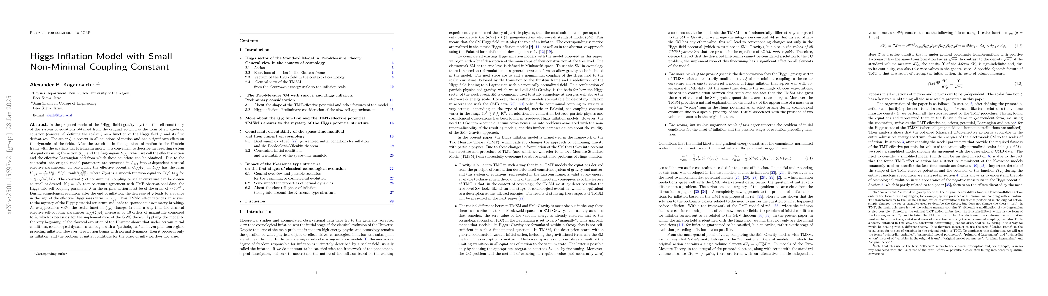 Thumbnail for Higgs Inflation Model with Small Non-Minimal Coupling Constant