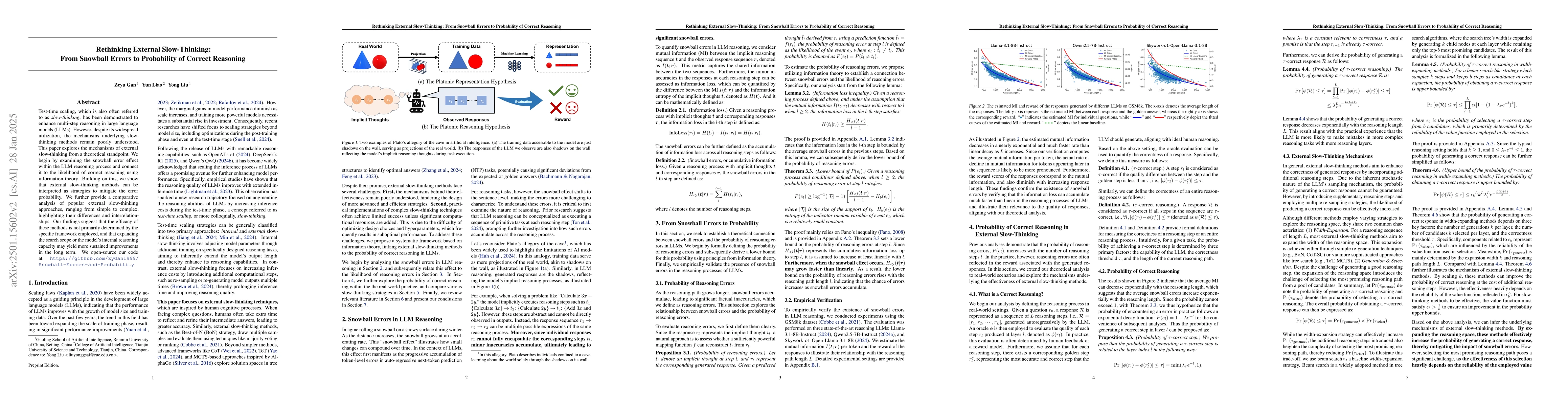 Thumbnail for Rethinking External Slow-Thinking: From Snowball Errors to Probability
  of Correct Reasoning