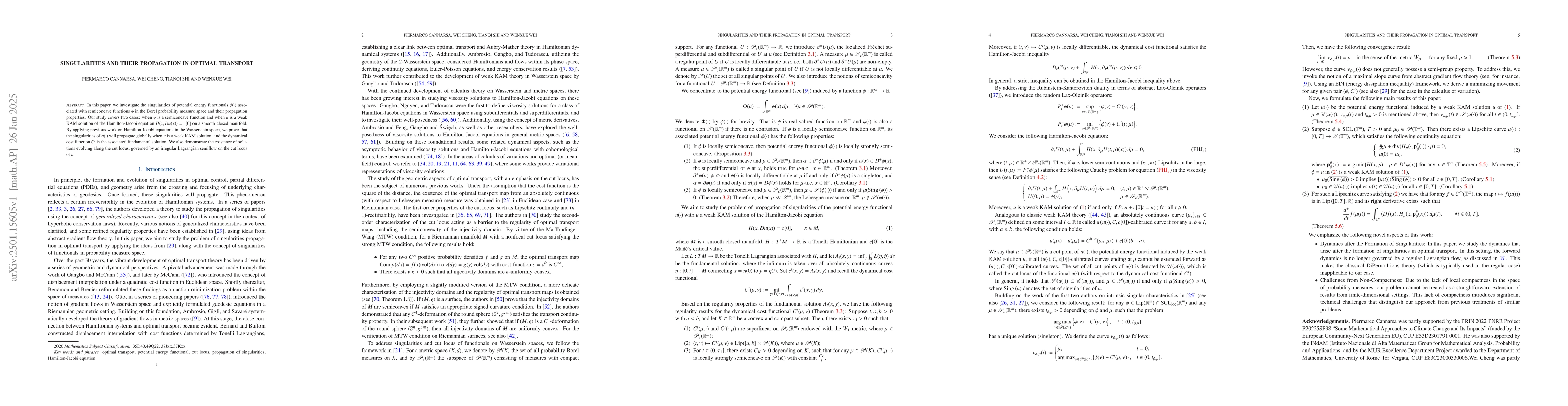 Thumbnail for Singularities and their propagation in optimal transport