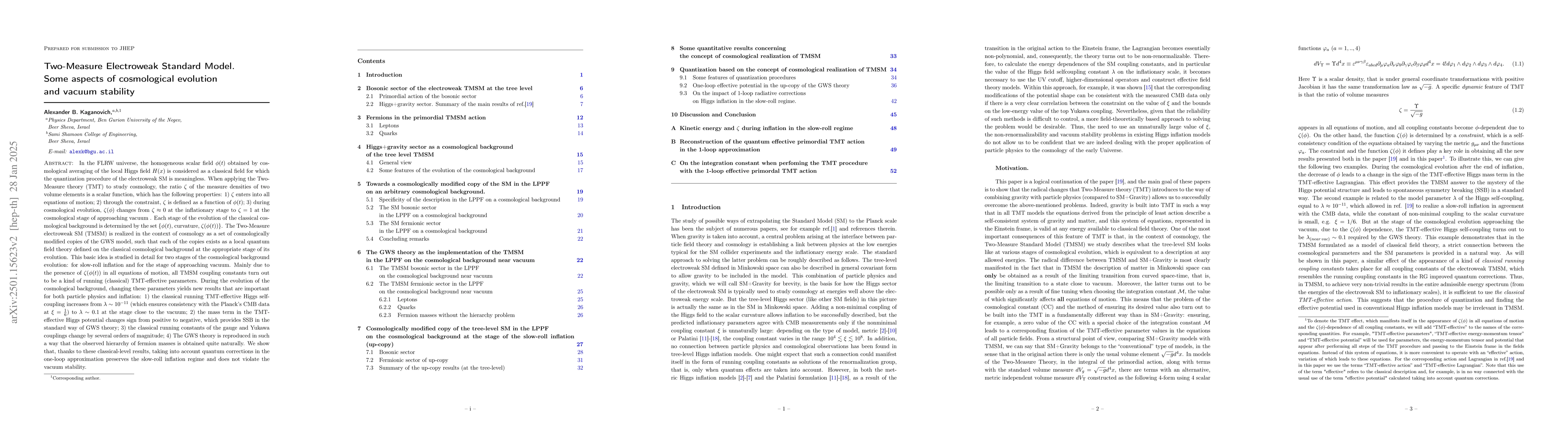 Thumbnail for Two-Measure Electroweak Standard Model. Some aspects of cosmological
  evolution and vacuum stability
