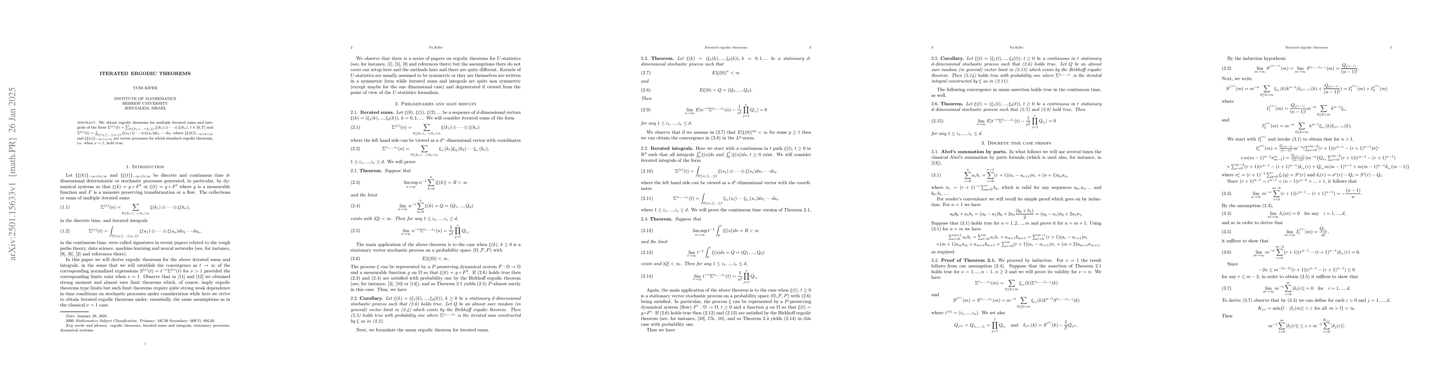 Thumbnail for Iterated Ergodic Theorems