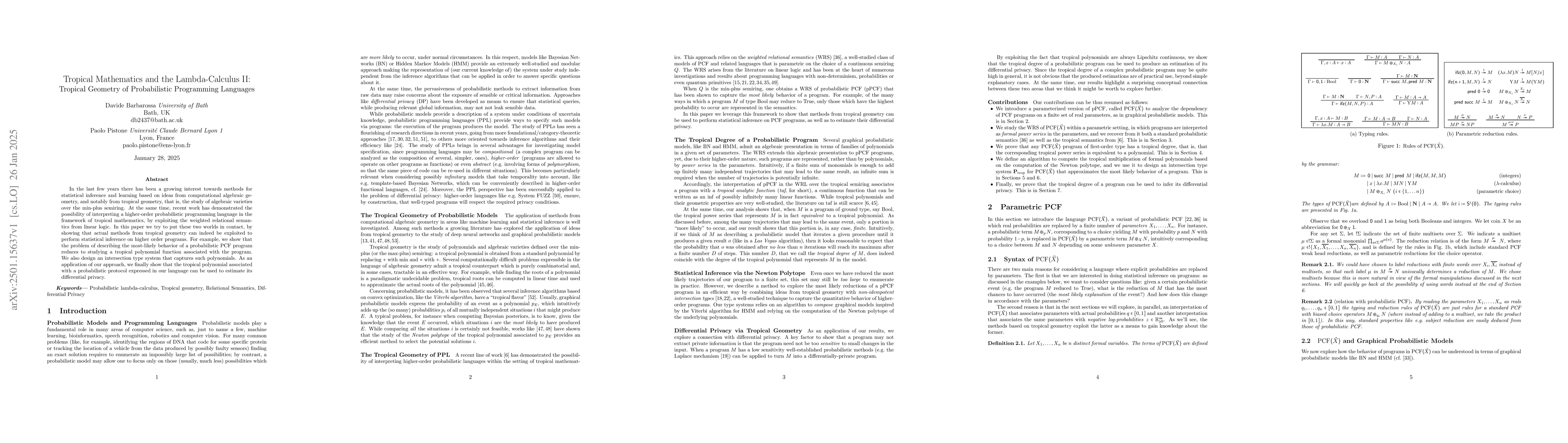 Thumbnail for Tropical Mathematics and the Lambda-Calculus II: Tropical Geometry of
  Probabilistic Programming Languages