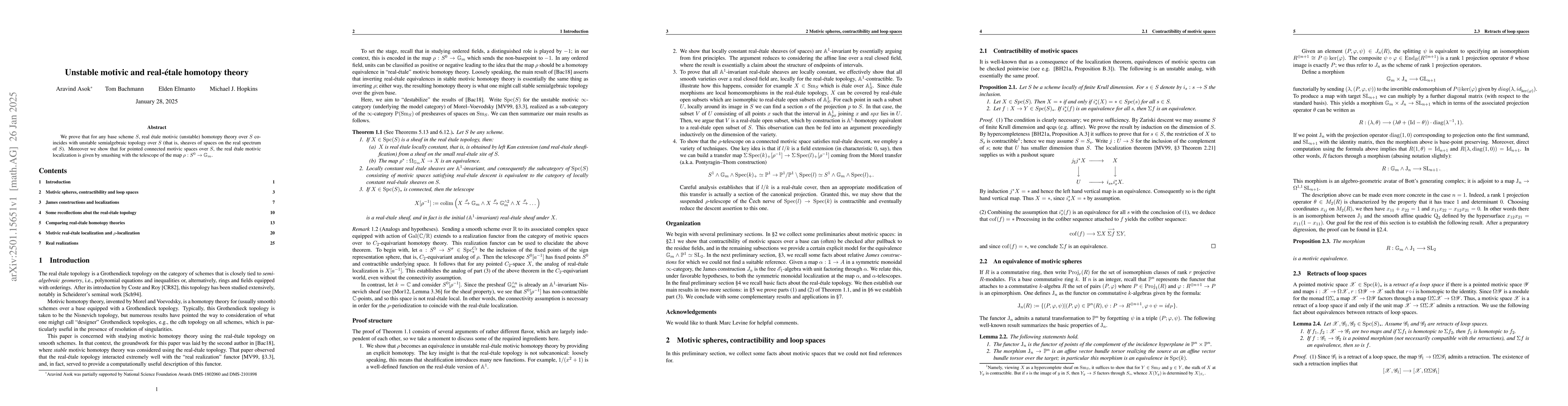 Thumbnail for Unstable motivic and real-ĂŠtale homotopy theory