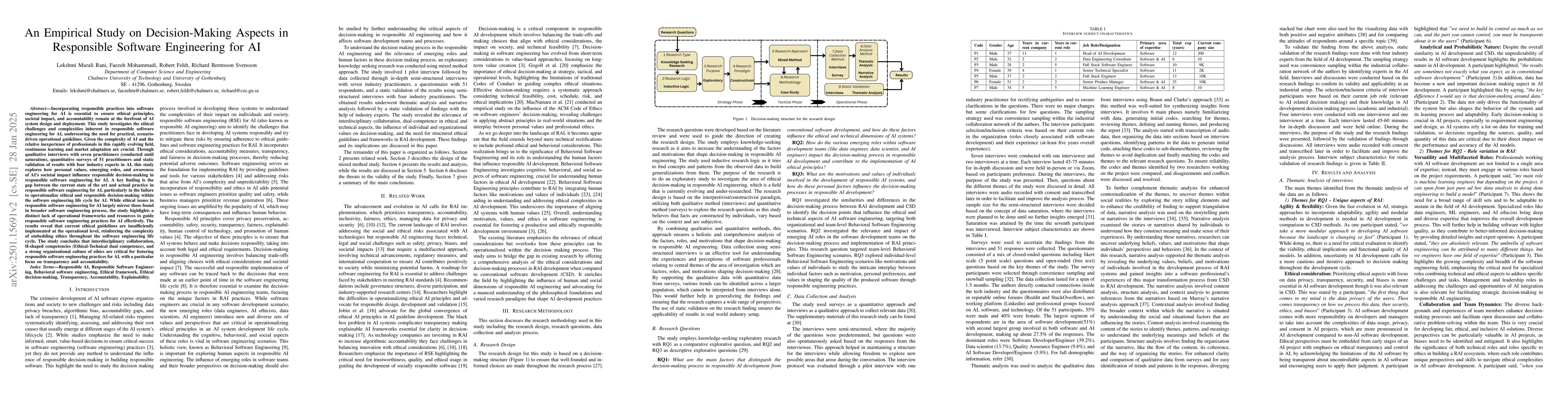 Thumbnail for An Empirical Study on Decision-Making Aspects in Responsible Software
  Engineering for AI