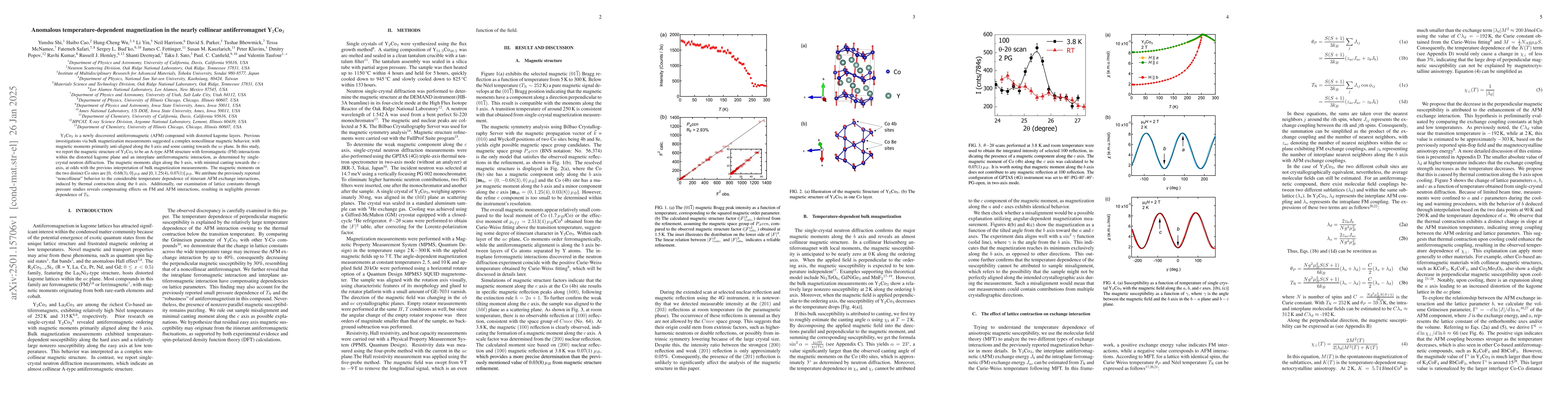 Thumbnail for Anomalous temperature-dependent magnetization in the nearly collinear
  antiferromagnet Y$_2$Co$_3$