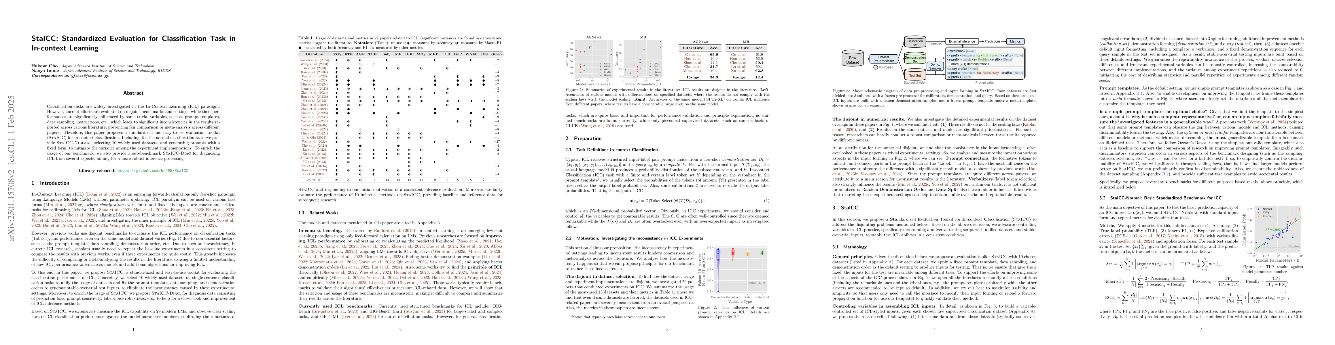 Thumbnail for StaICC: Standardized Evaluation for Classification Task in In-context
  Learning