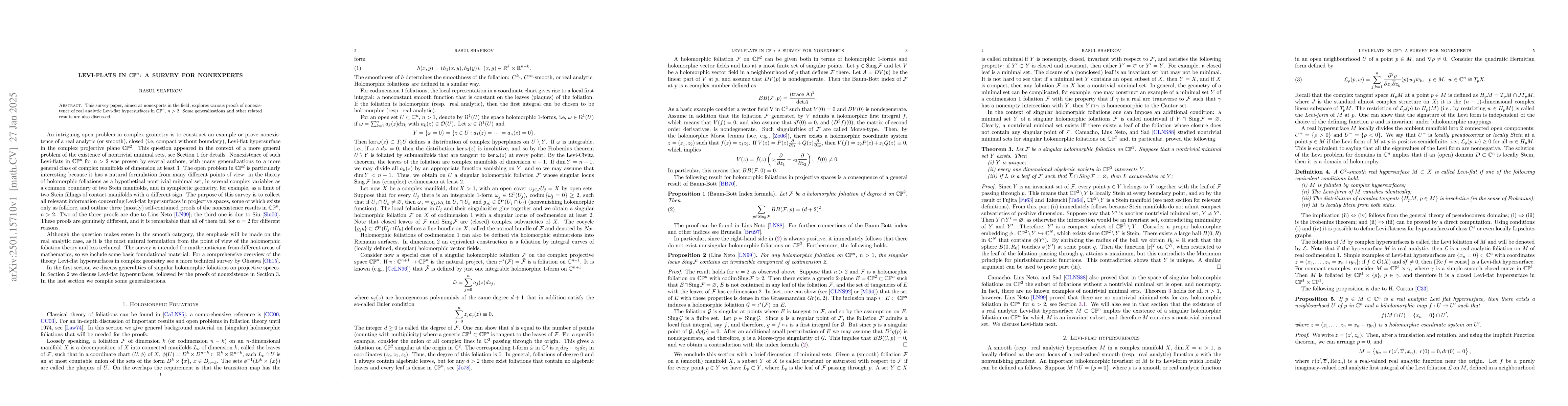 Thumbnail for Levi-flats in $\mathbb CP^n$: a survey for nonexperts