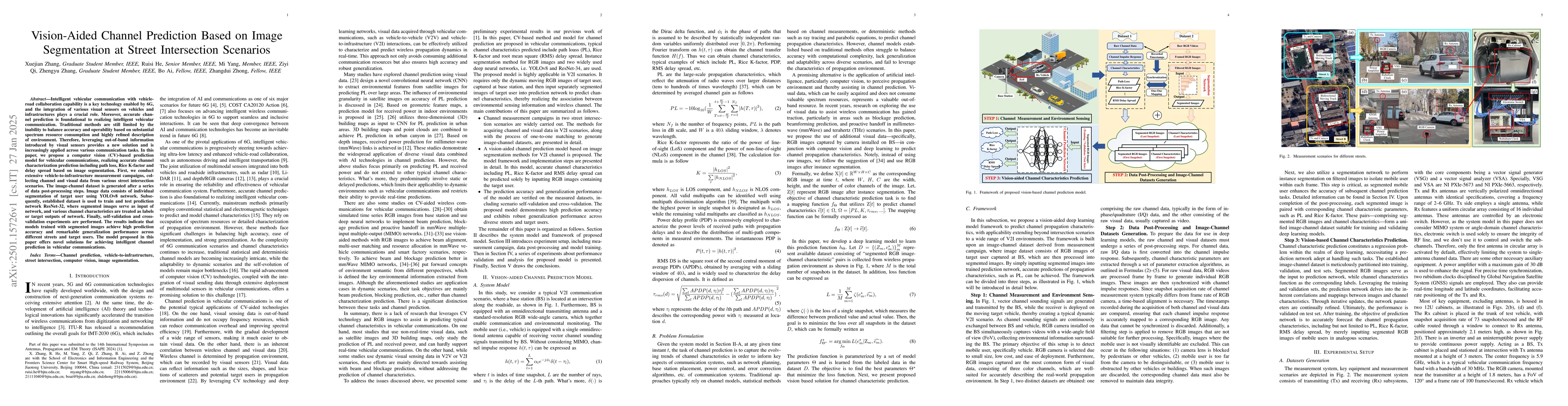 Thumbnail for Vision-Aided Channel Prediction Based on Image Segmentation at Street
  Intersection Scenarios