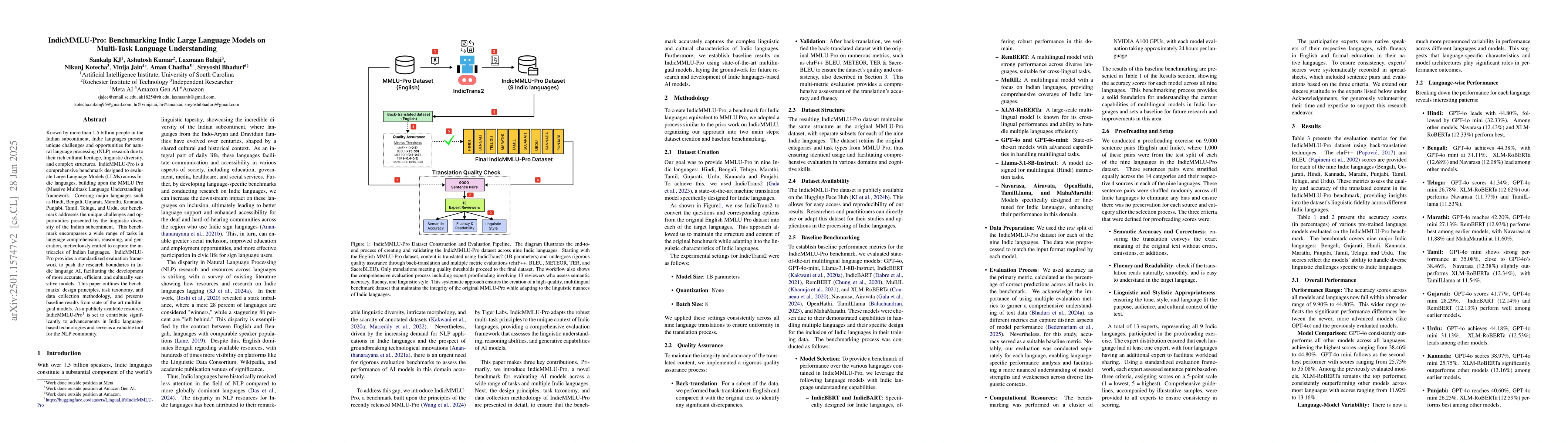 Thumbnail for IndicMMLU-Pro: Benchmarking Indic Large Language Models on Multi-Task
  Language Understanding
