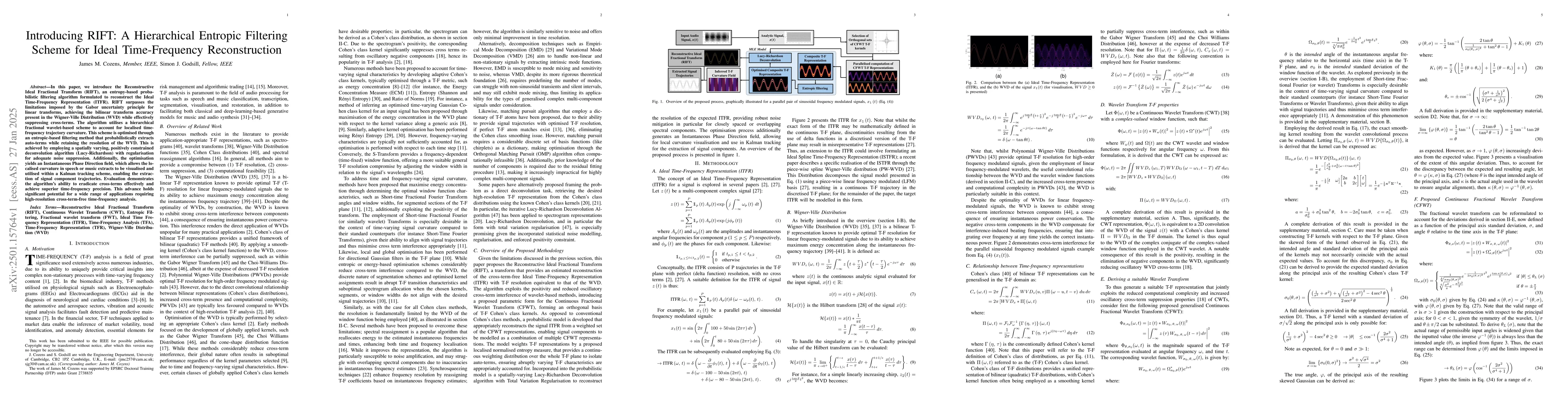 Thumbnail for Introducing RIFT: A Hierarchical Entropic Filtering Scheme for Ideal
  Time-Frequency Reconstruction