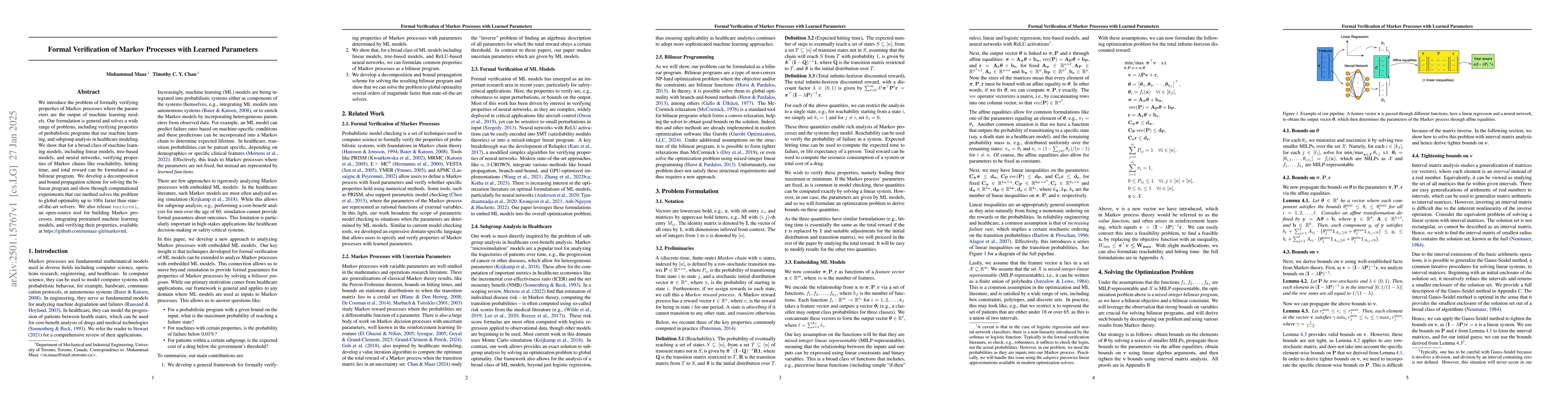 Thumbnail for Formal Verification of Markov Processes with Learned Parameters