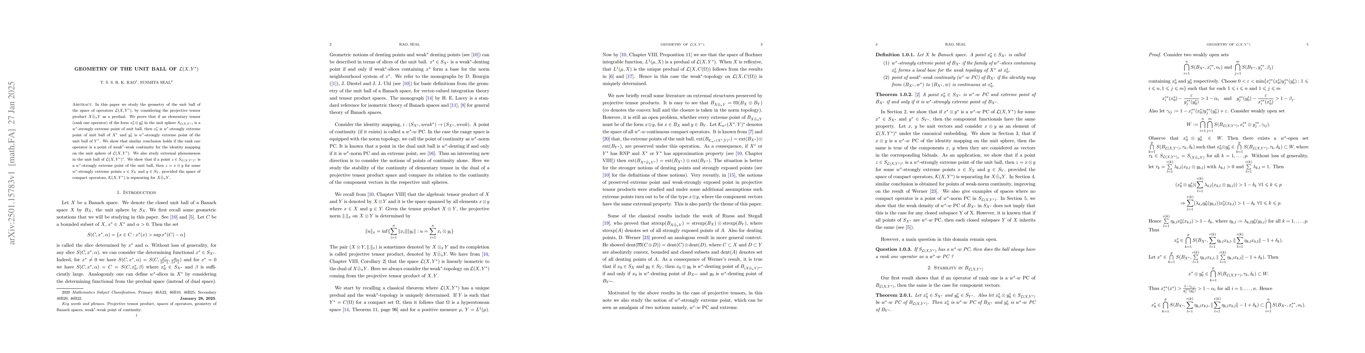 Thumbnail for Geometry of the unit ball of ${\mathcal L}(X,Y^*)$