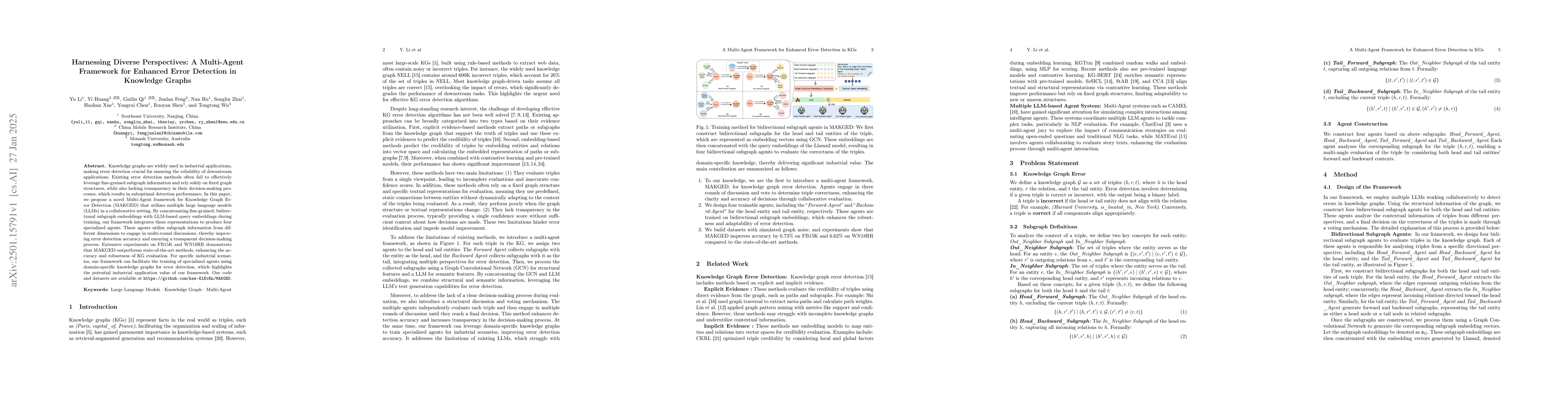 Thumbnail for Harnessing Diverse Perspectives: A Multi-Agent Framework for Enhanced
  Error Detection in Knowledge Graphs