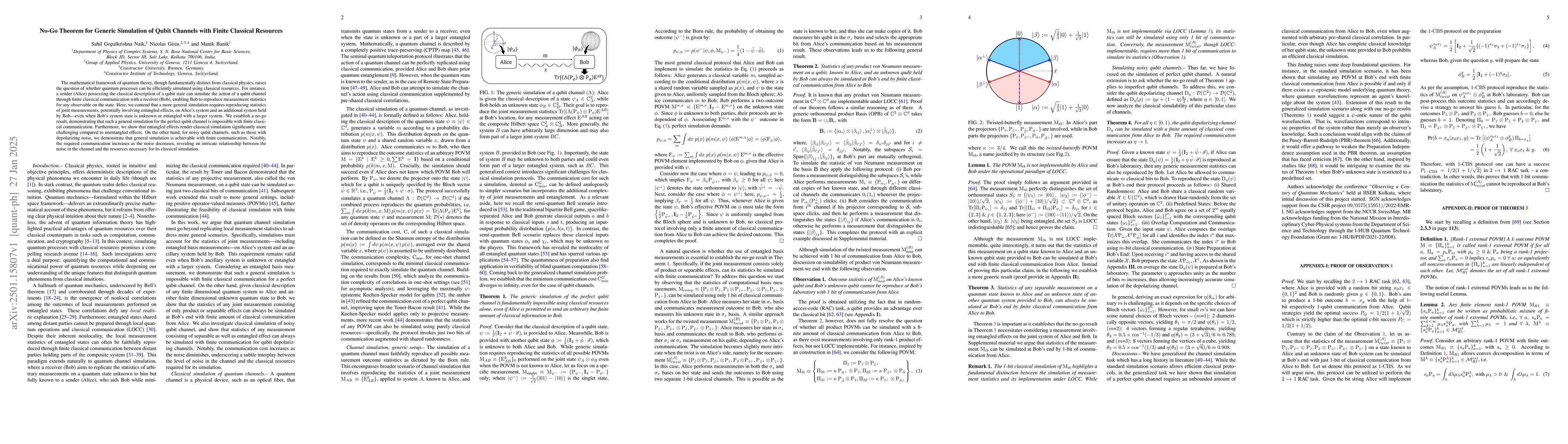 Thumbnail for No-Go Theorem for Generic Simulation of Qubit Channels with Finite
  Classical Resources