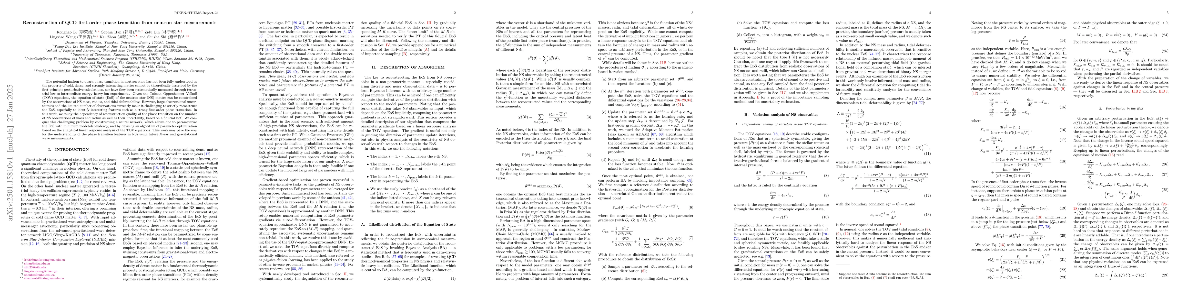 Thumbnail for Reconstruction of QCD first-order phase transition from neutron star
  measurements