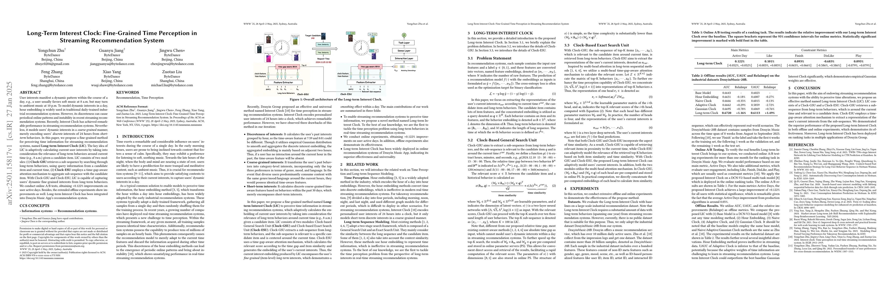 Thumbnail for Long-Term Interest Clock: Fine-Grained Time Perception in Streaming
  Recommendation System