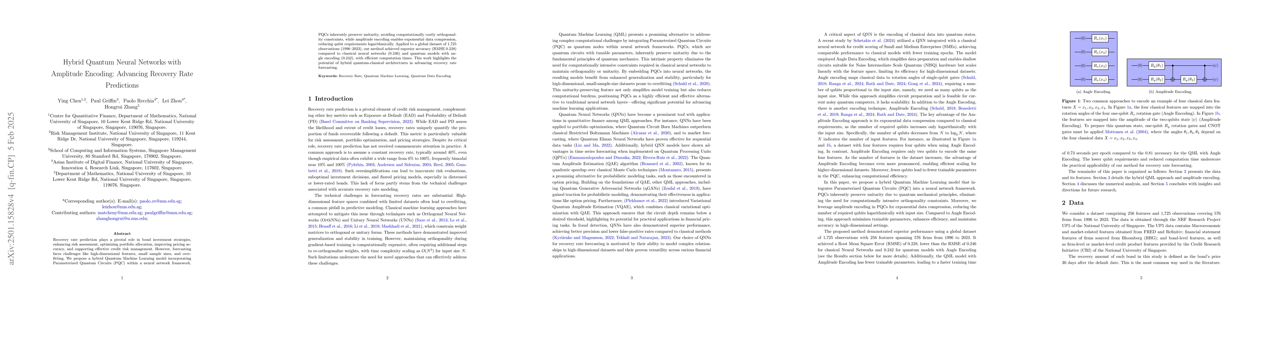 Thumbnail for Hybrid Quantum Neural Networks with Amplitude Encoding: Advancing
  Recovery Rate Predictions