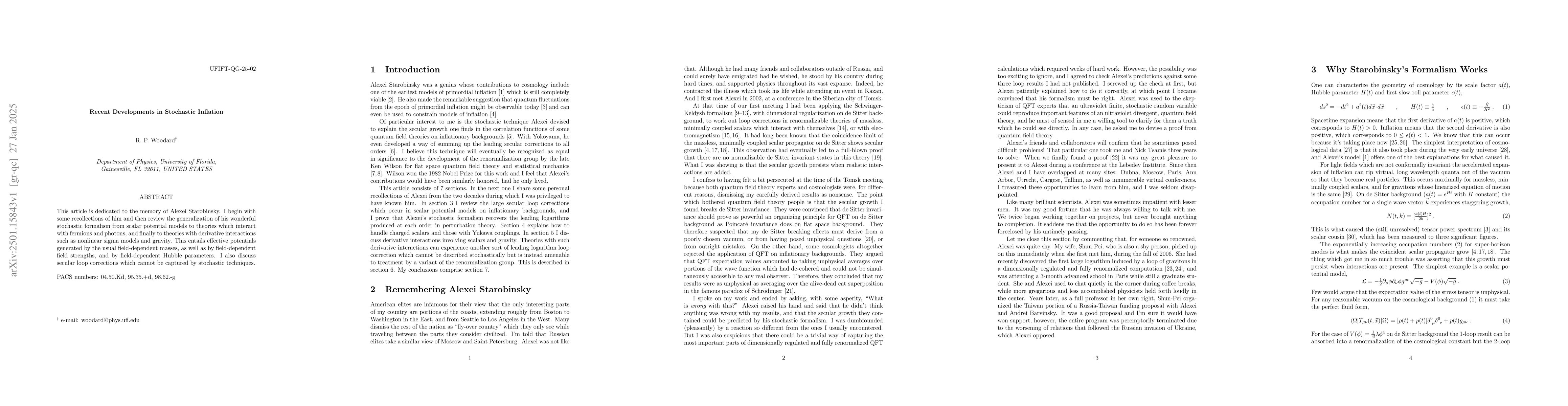 Thumbnail for Recent Developments in Stochastic Inflation