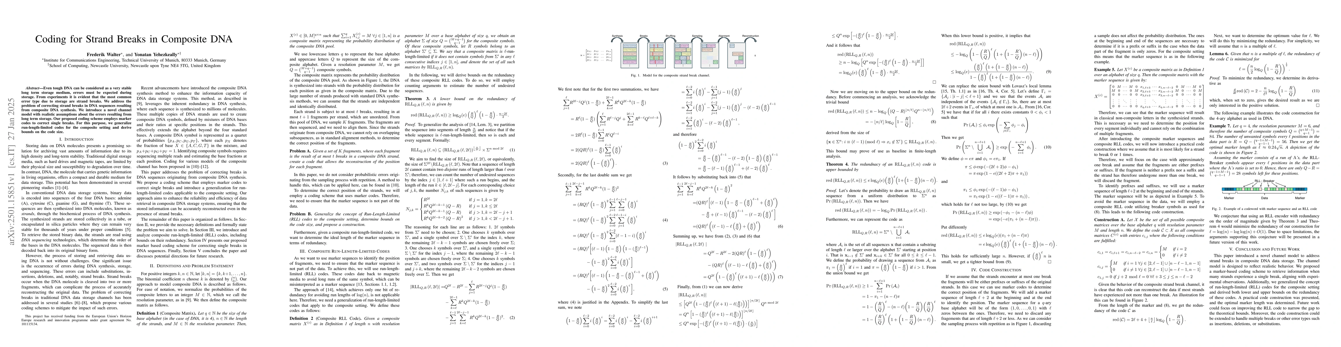 Thumbnail for Coding for Strand Breaks in Composite DNA