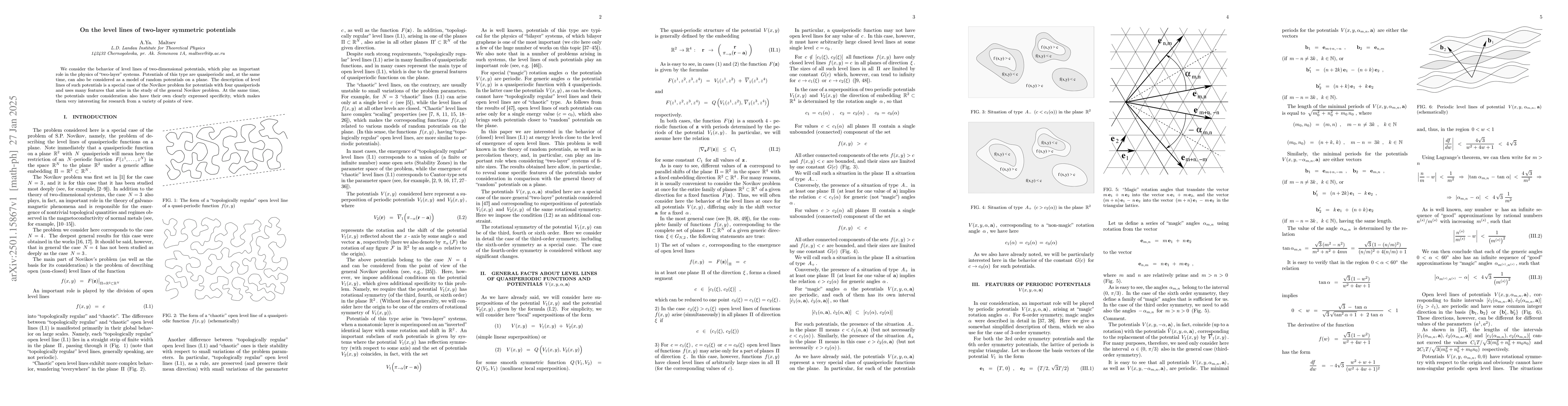 Thumbnail for On the level lines of two-layer symmetric potentials