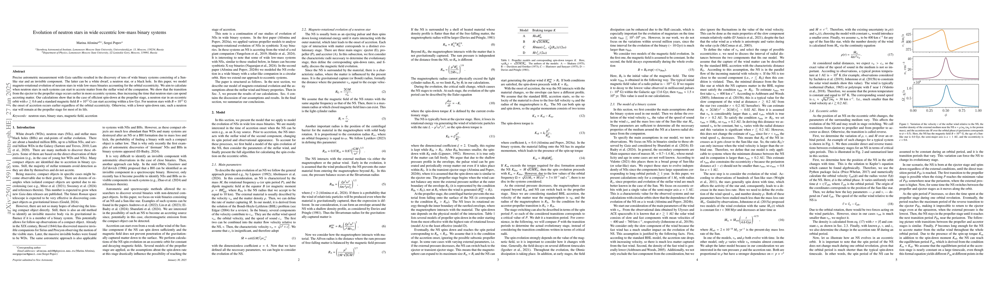 Thumbnail for Evolution of neutron stars in wide eccentric low-mass binary systems