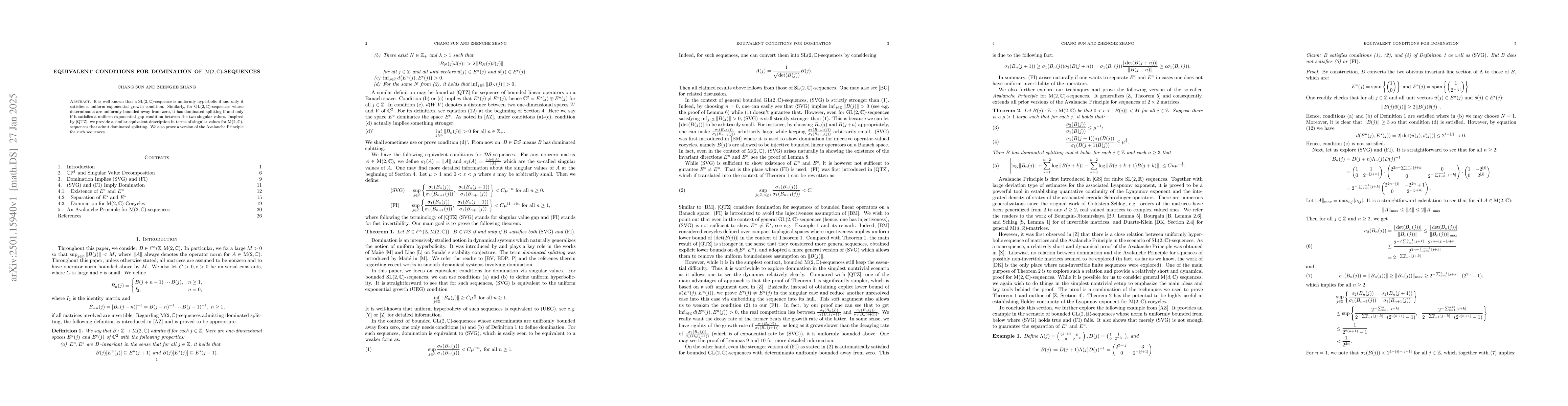 Thumbnail for Equivalent Conditions for Domination of
  $\mathrm{M}(2,\mathbb{C})$-sequences