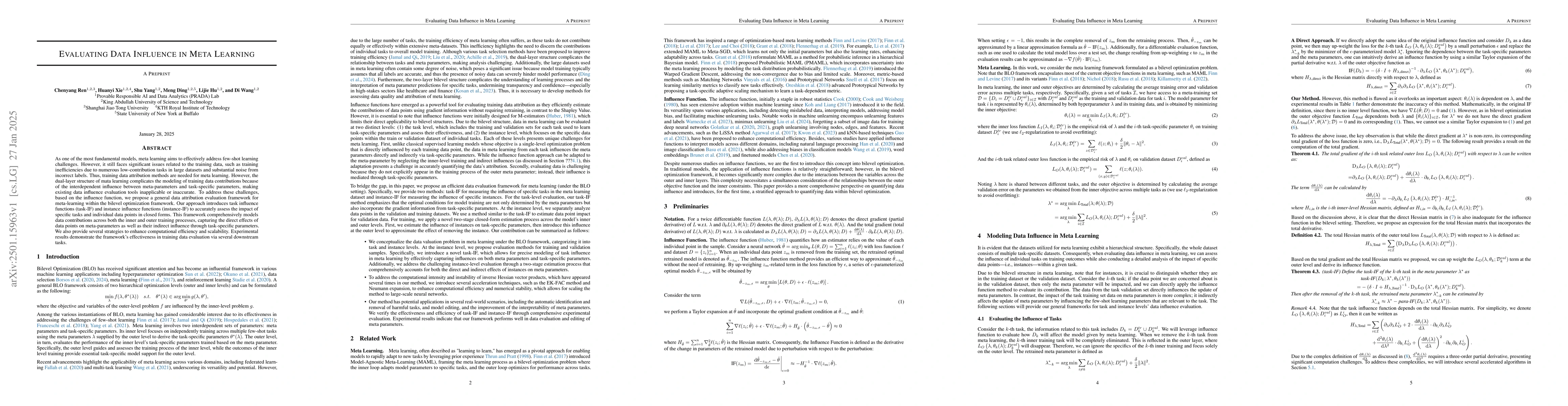 Thumbnail for Evaluating Data Influence in Meta Learning