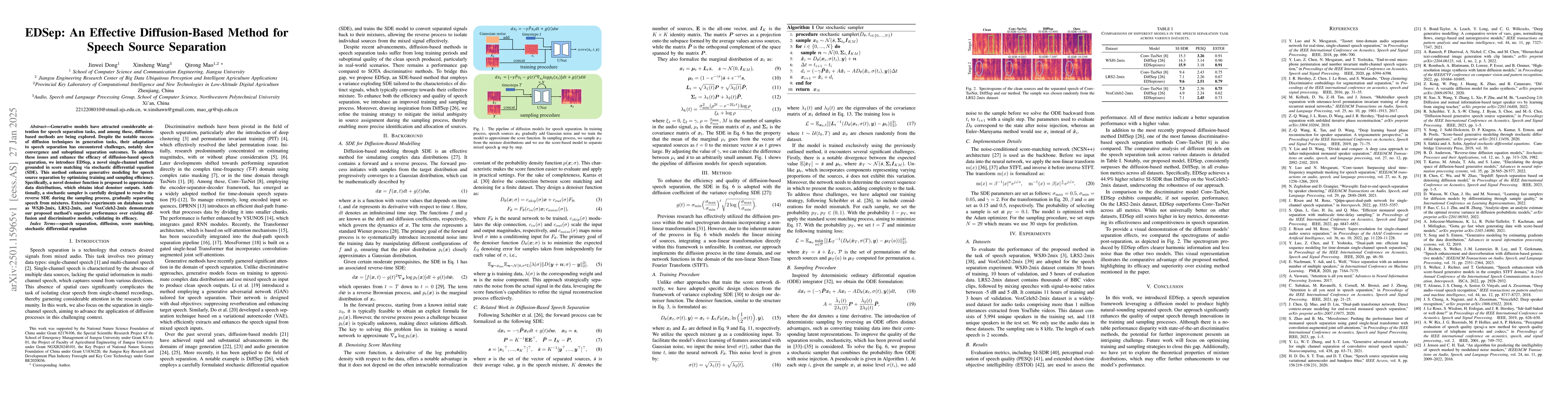 Thumbnail for EDSep: An Effective Diffusion-Based Method for Speech Source Separation