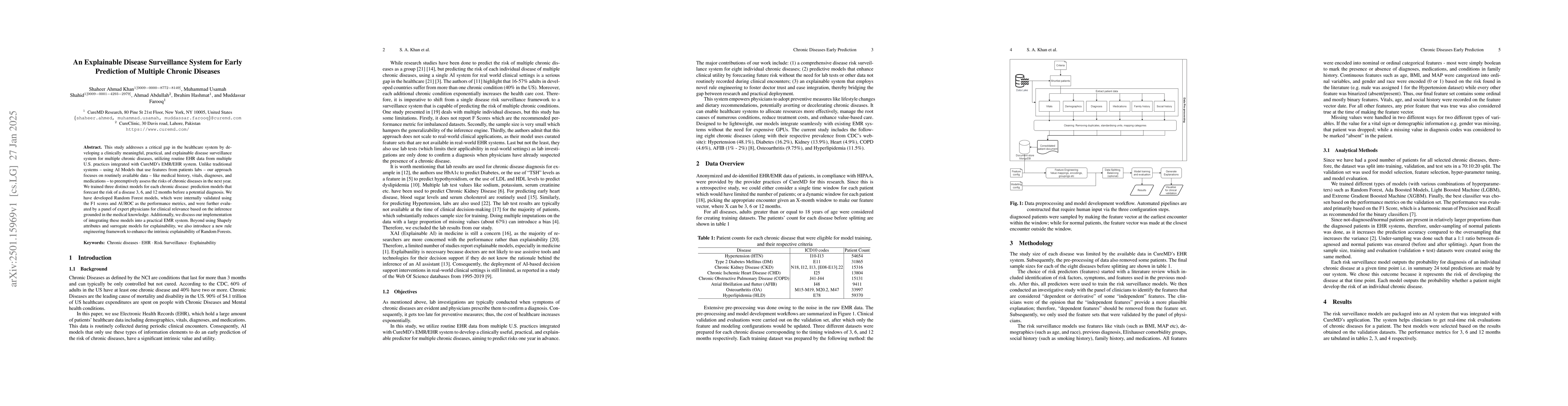 Thumbnail for An Explainable Disease Surveillance System for Early Prediction of
  Multiple Chronic Diseases