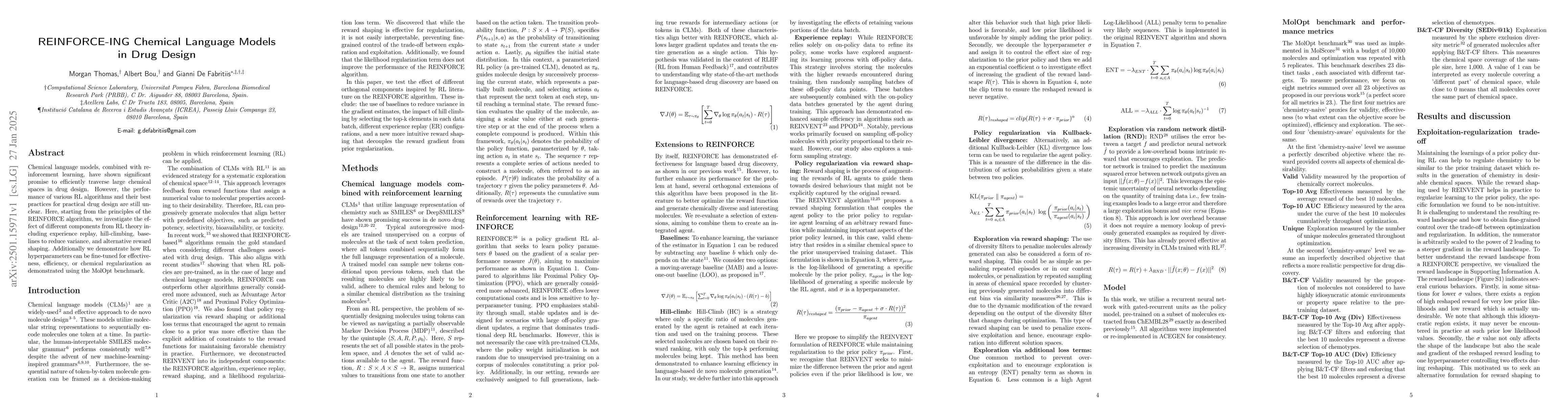 Thumbnail for REINFORCE-ING Chemical Language Models in Drug Design