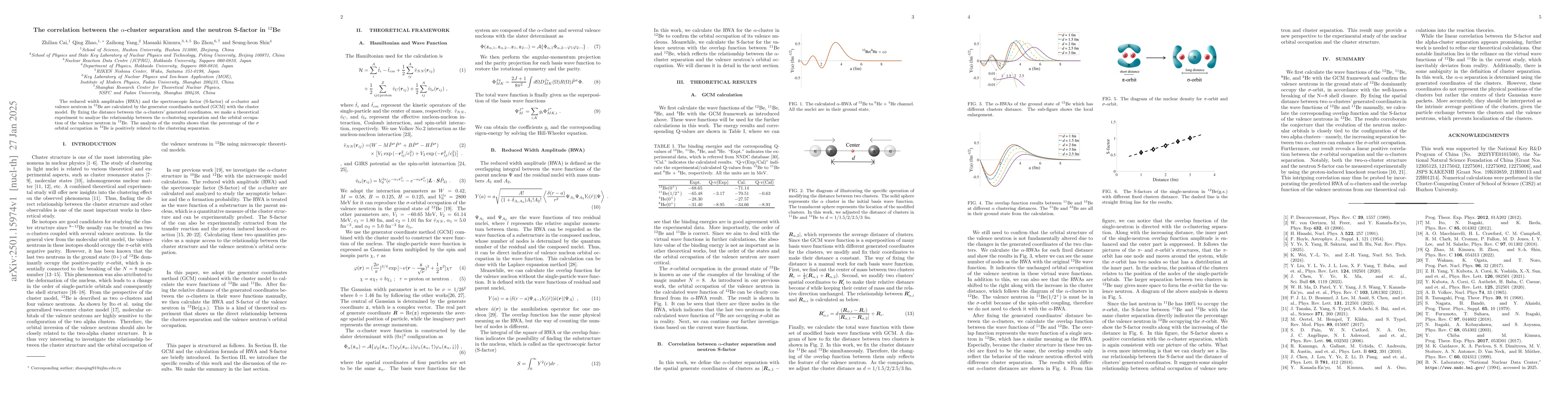 Thumbnail for The correlation between the $α$-cluster separation and the neutron
  S-factor in $^{12}$Be