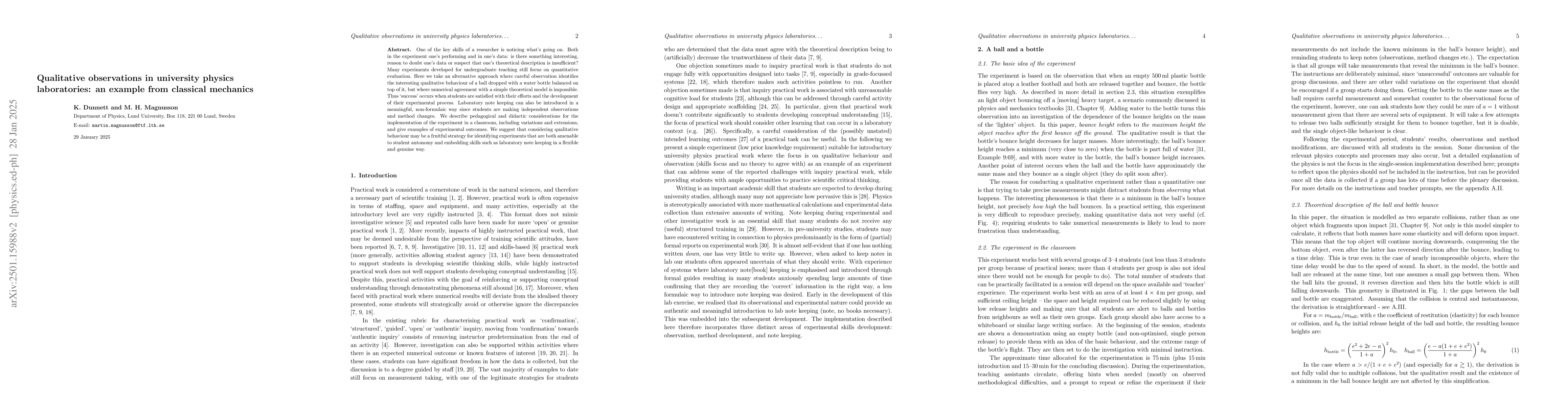 Thumbnail for Qualitative observations in university physics laboratories: an example
  from classical mechanics