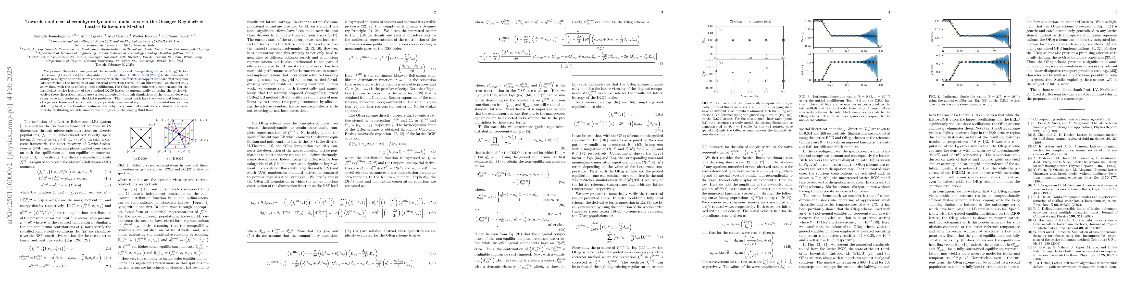Thumbnail for Towards nonlinear thermohydrodynamic simulations via the
  Onsager-Regularized Lattice Boltzmann Method