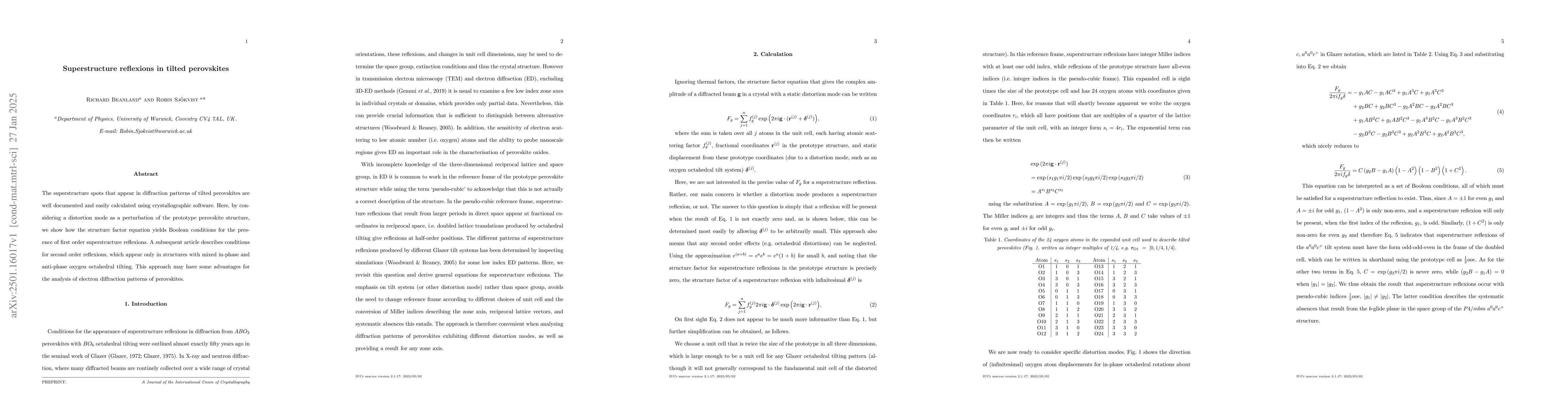 Thumbnail for Superstructure reflexions in tilted perovskites Part 1