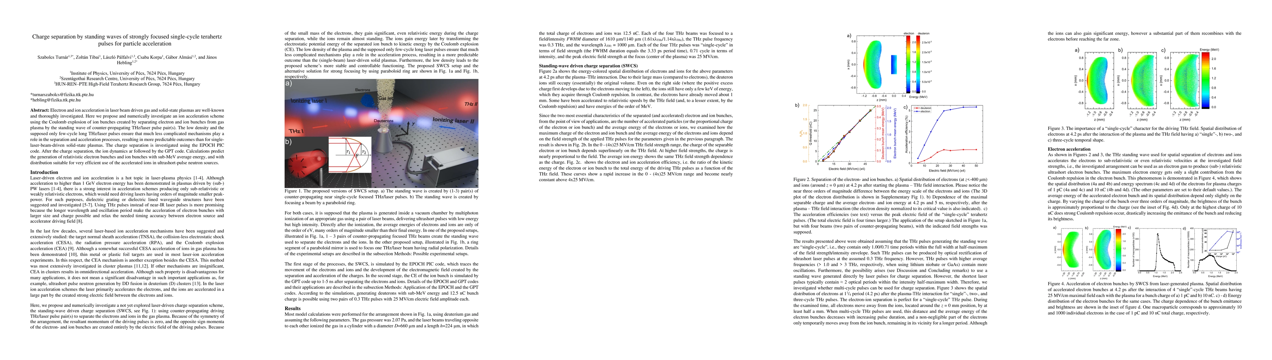 Thumbnail for Charge separation by standing waves of strongly focused single-cycle
  terahertz pulses for particle acceleration