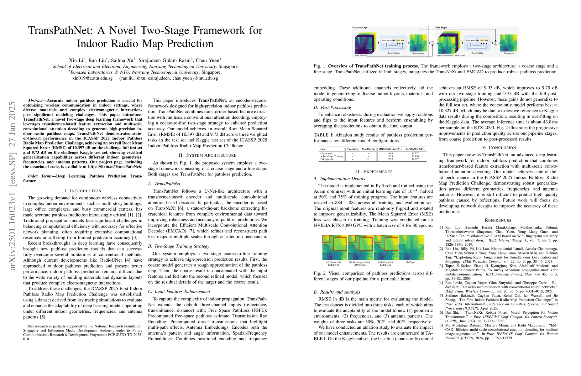 Thumbnail for TransPathNet: A Novel Two-Stage Framework for Indoor Radio Map
  Prediction