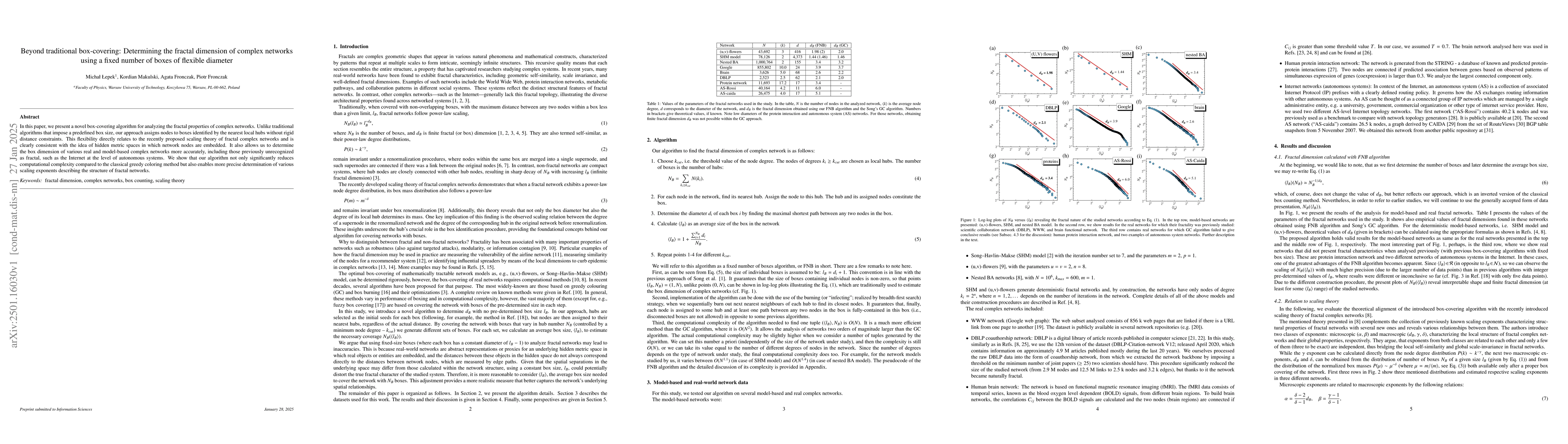 Thumbnail for Beyond traditional box-covering: Determining the fractal dimension of
  complex networks using a fixed number of boxes of flexible diameter