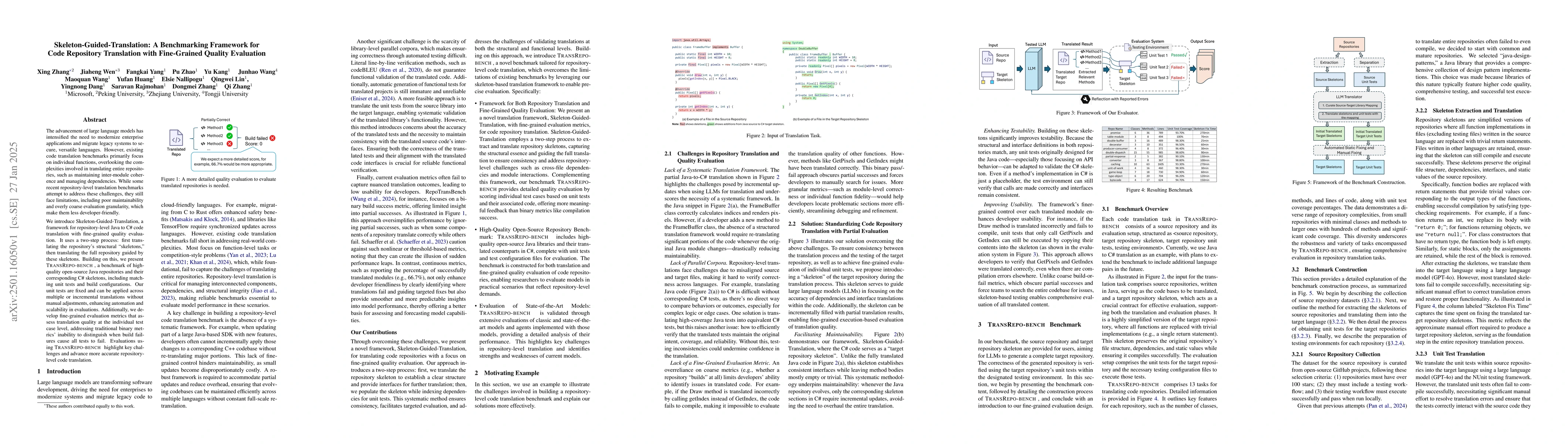 Thumbnail for Skeleton-Guided-Translation: A Benchmarking Framework for Code
  Repository Translation with Fine-Grained Quality Evaluation