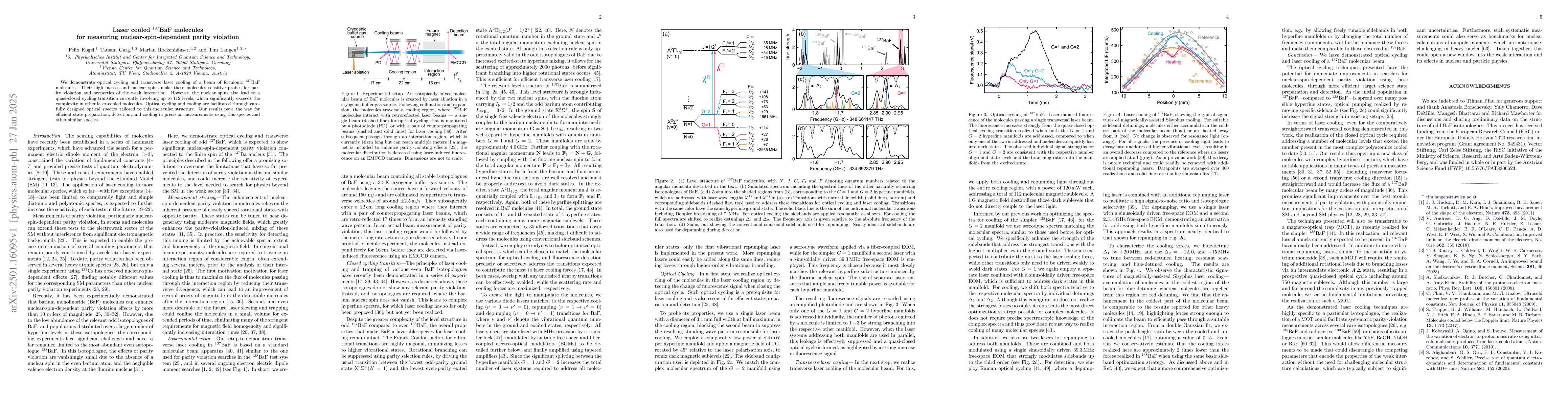 Thumbnail for Laser cooled 137BaF molecules for measuring nuclear-spin-dependent
  parity violation