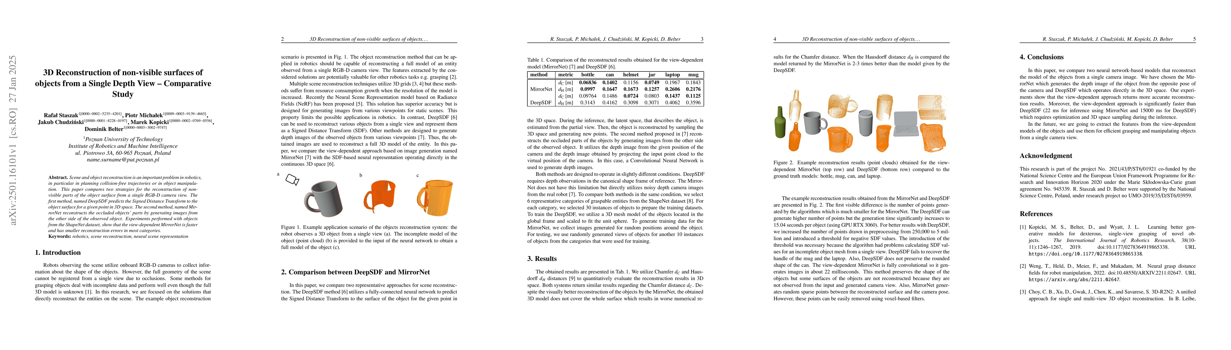 Thumbnail for 3D Reconstruction of non-visible surfaces of objects from a Single Depth
  View -- Comparative Study