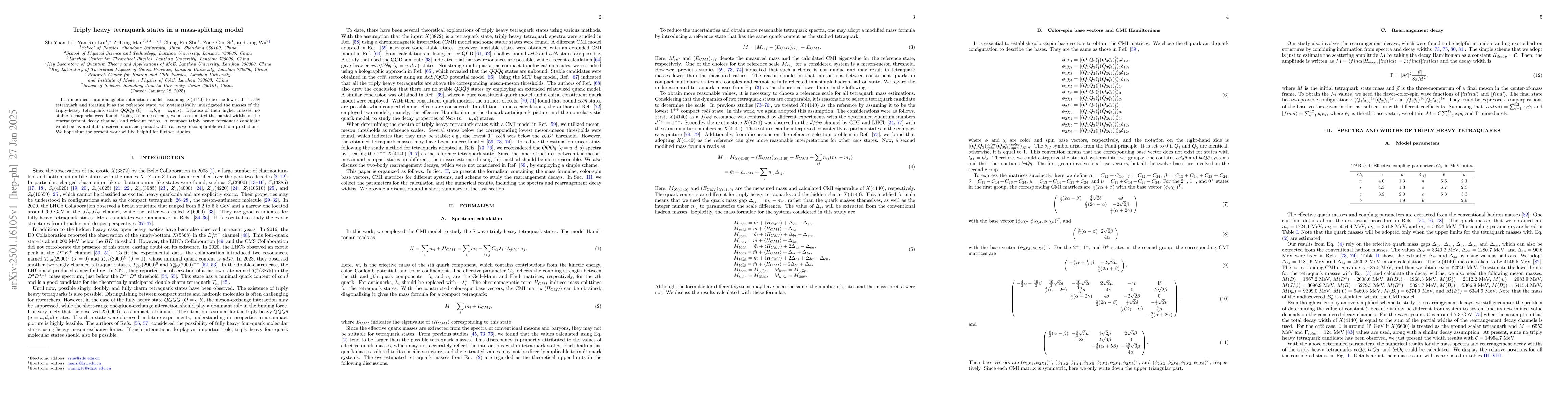 Thumbnail for Triply heavy tetraquark states in a mass-splitting model